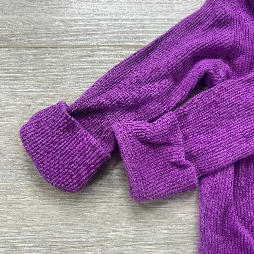 Magnetic Me Newborn Purple Asymmetrical Waffle Thermal One Piece Sleeper